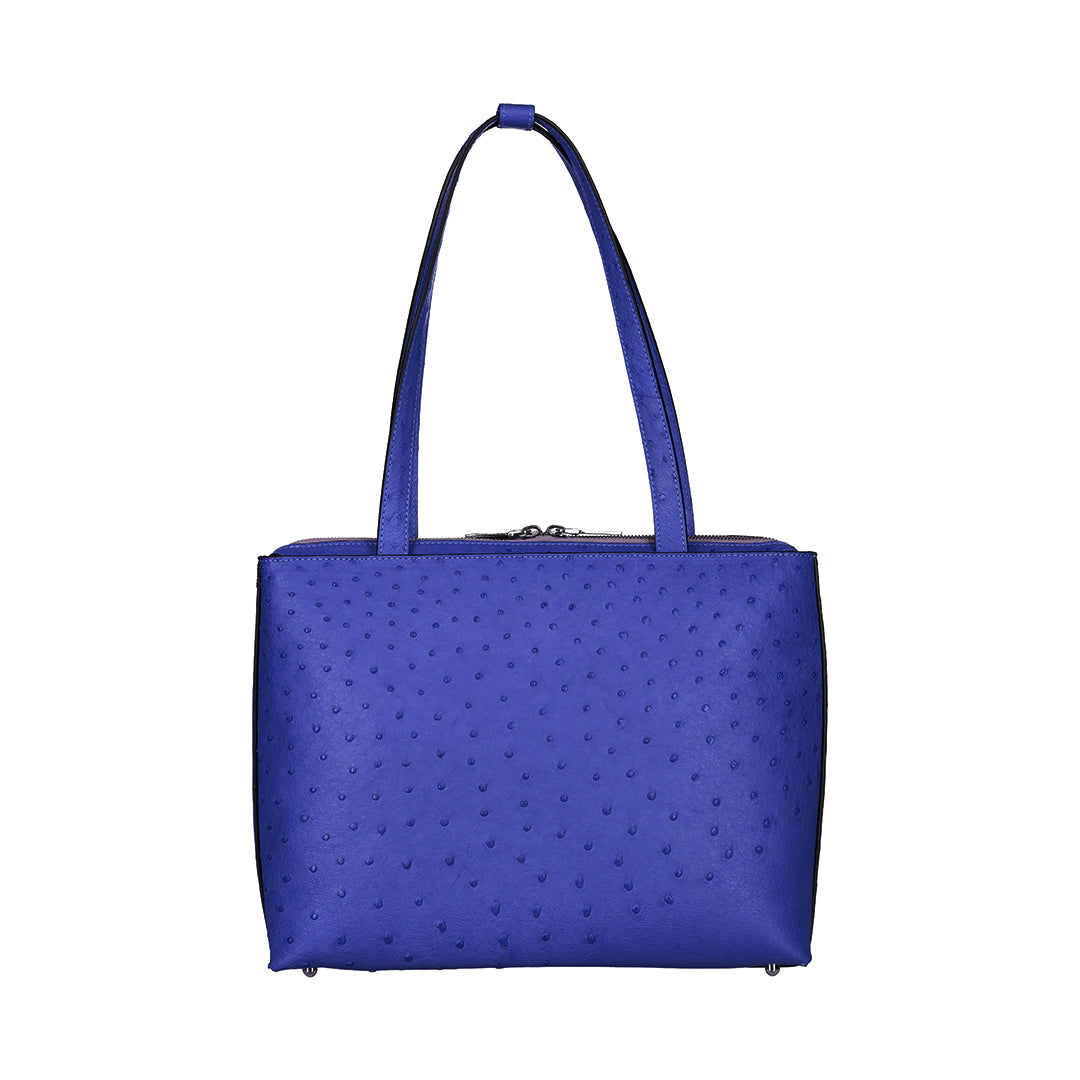Lilibet — Blue African Ostrich Leather Tote Bag
