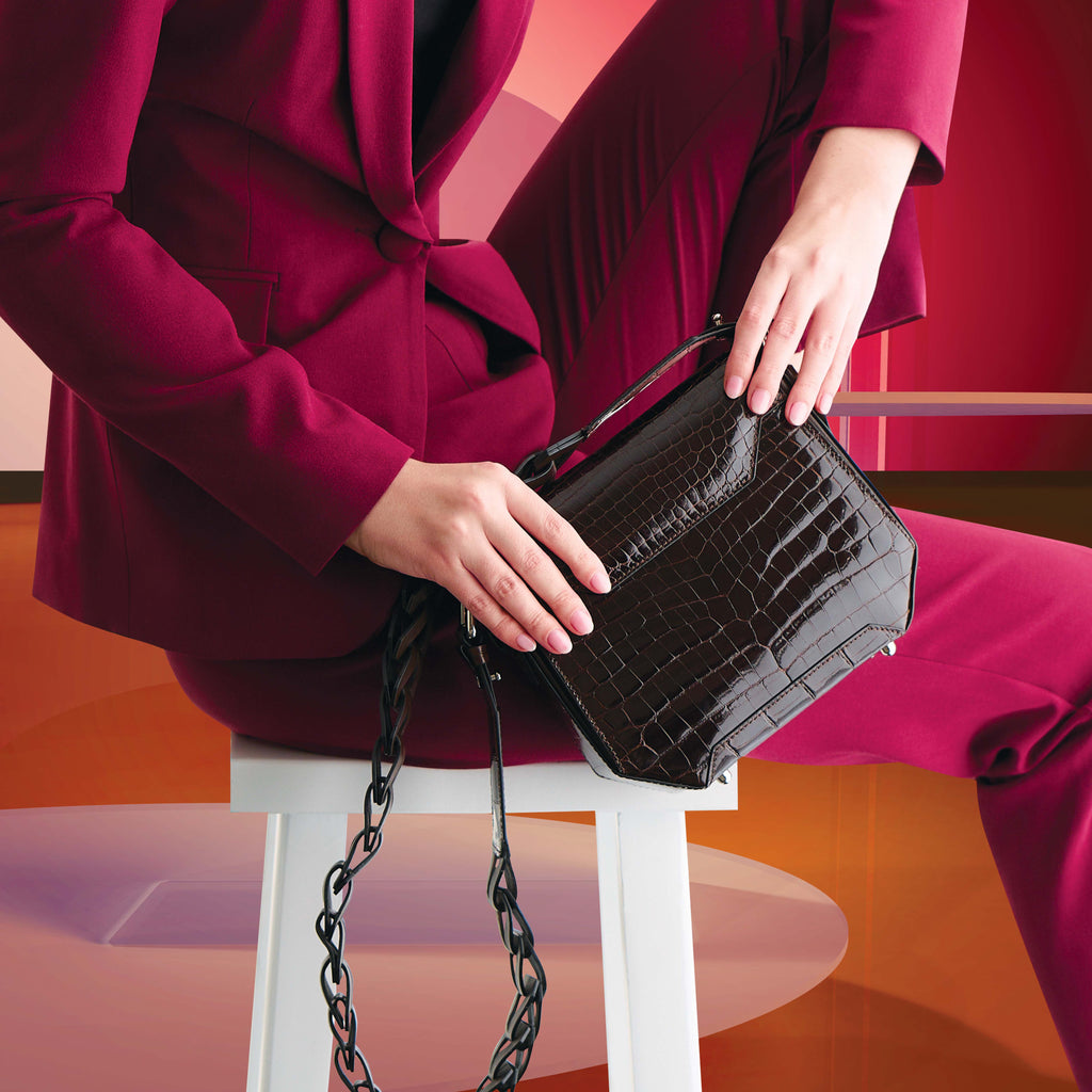 Lia — Green African Ostrich Quill Leather Shoulder Bag