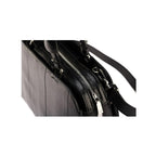 Lexington — Black African Ostrich Leg Leather Business Bag