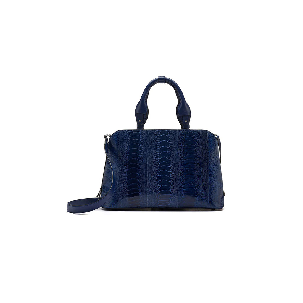 Lexington — Blue African Ostrich Leather Business Bag