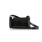 Los Angeles — Black African Ostrich Leg Leather Crossbody Purse with Adjustable Strap