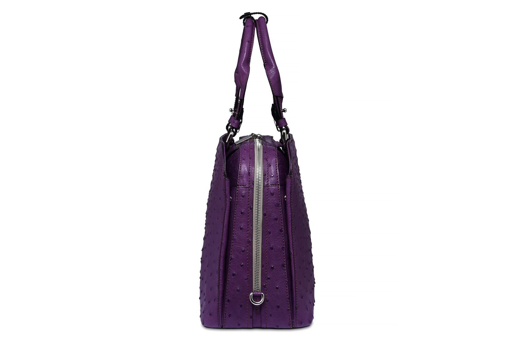 Lexington — Purple African Ostrich Quill Leather Business Bag