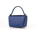 Lottie - Blue African Ostrich Quill Leather Crossbody Bag