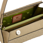 Lottie - Beige African Ostrich Leather Crossbody Bag