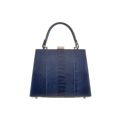 Sophie Blue Ostrich Leather Evening Bag