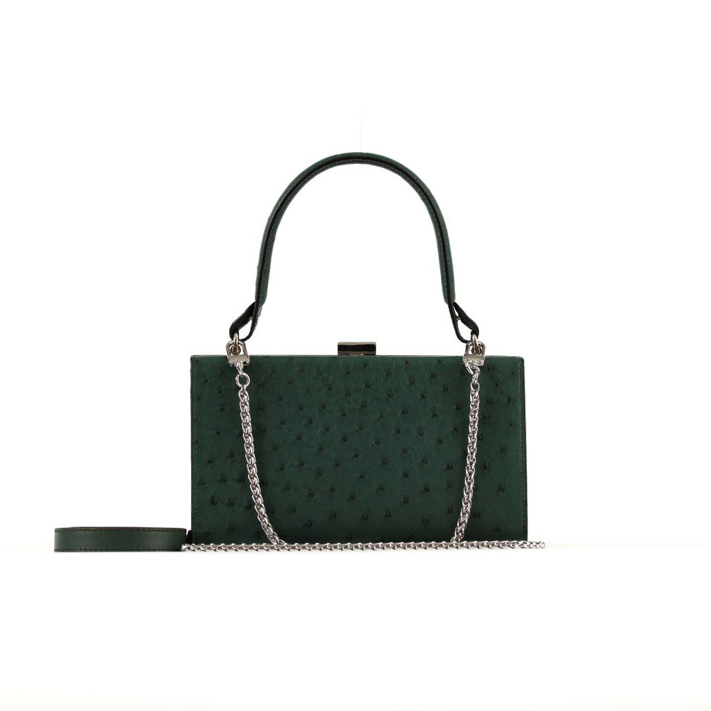 Libby — Green African Ostrich Leather Evening Bag