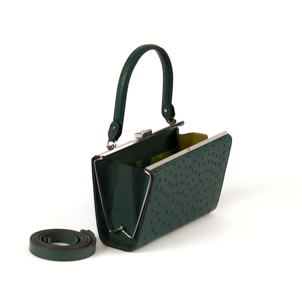 Libby — Green African Ostrich Leather Evening Bag