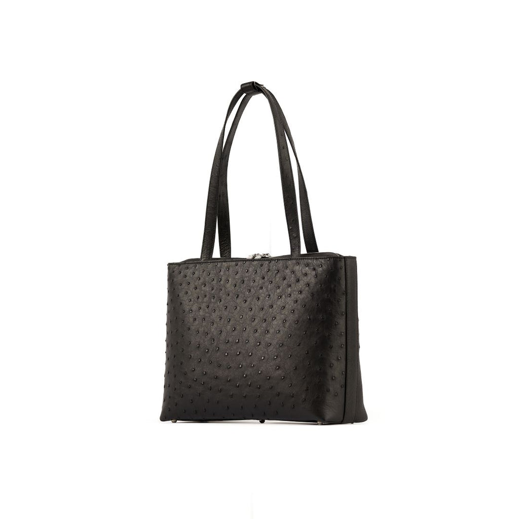 Lilibet — Black African Ostrich Leather Tote Bag