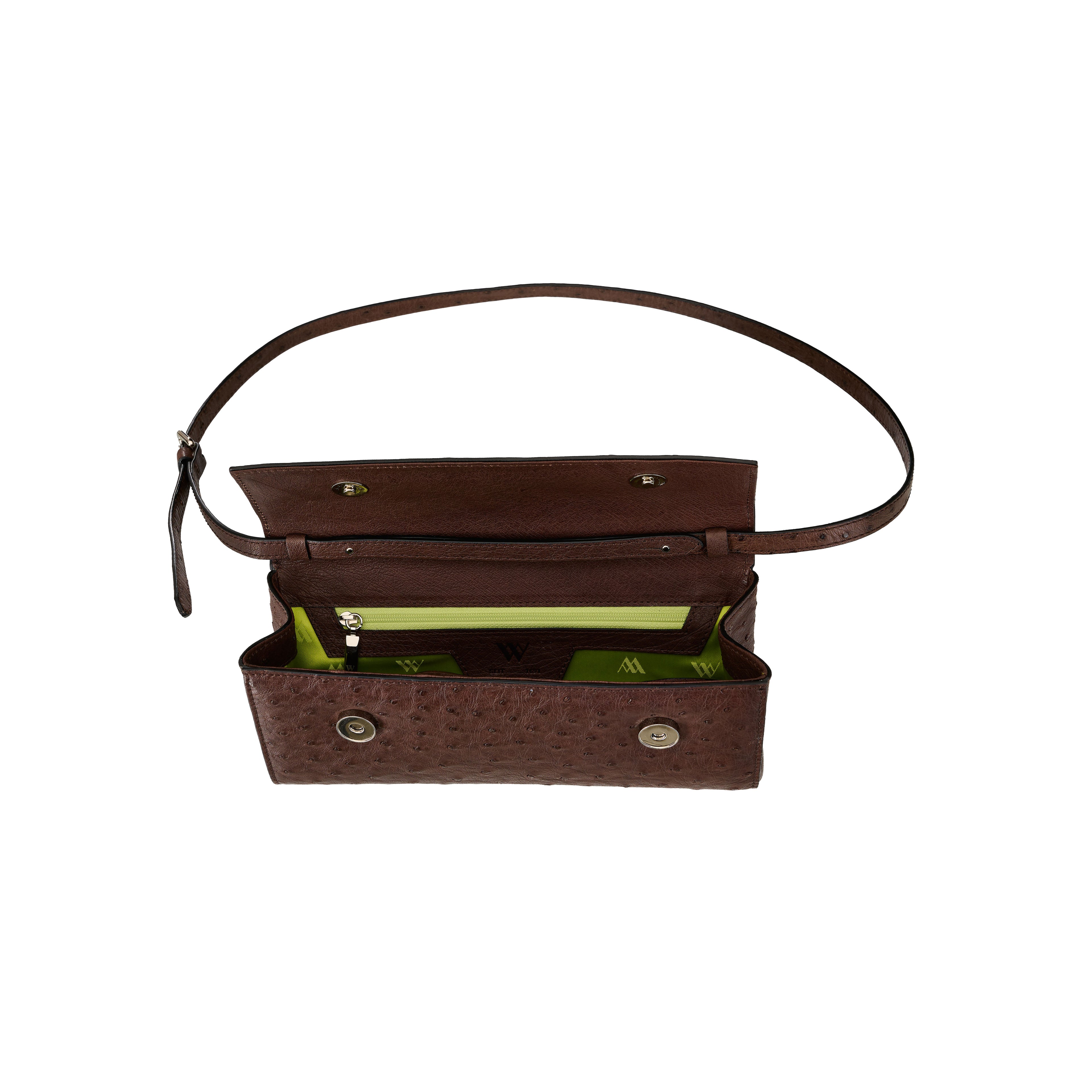 Anna - Dark Brown African Ostrich Quill handbag
