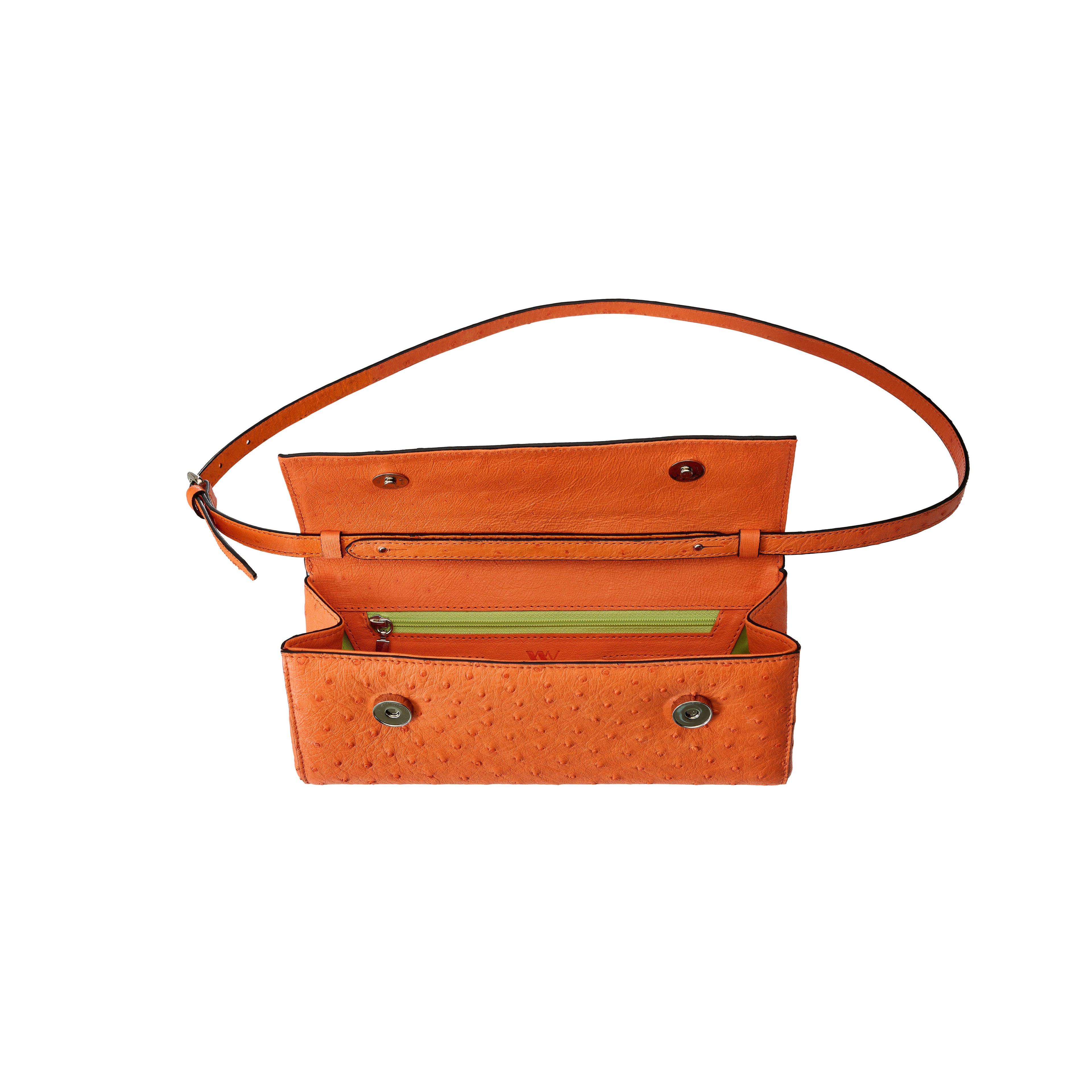 Anna - Orange African Ostrich Quill handbag