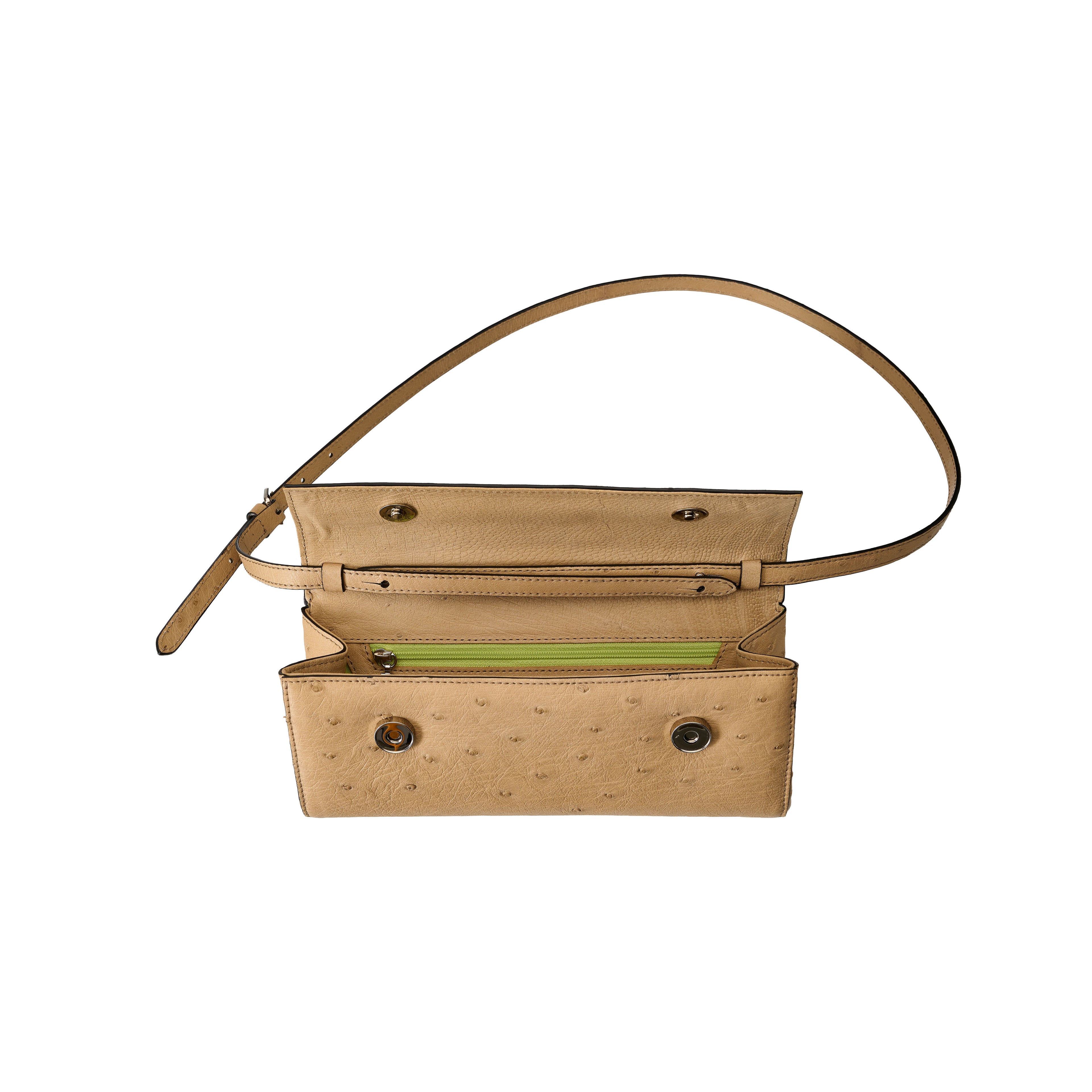 Anna - Beige African Ostrich Quill handbag