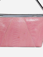 Lottie - Pink African Ostrich Leg Leather Crossbody Bag