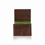 Montana — Dark Brown African Ostrich Leg Leather Trifold Wallet with RFID