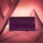 Virginia — Orange African Ostrich Quill Leather Long Wallet Purse