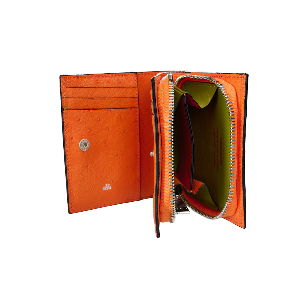 Atlanta — Orange African Ostrich Quill Leather Purse