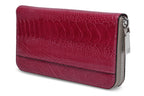 Virginia — Red African Ostrich Leg Leather Long Wallet Purse