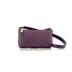 Los Angeles — Purple African Ostrich Leather Crossbody Purse with Adjustable Strap