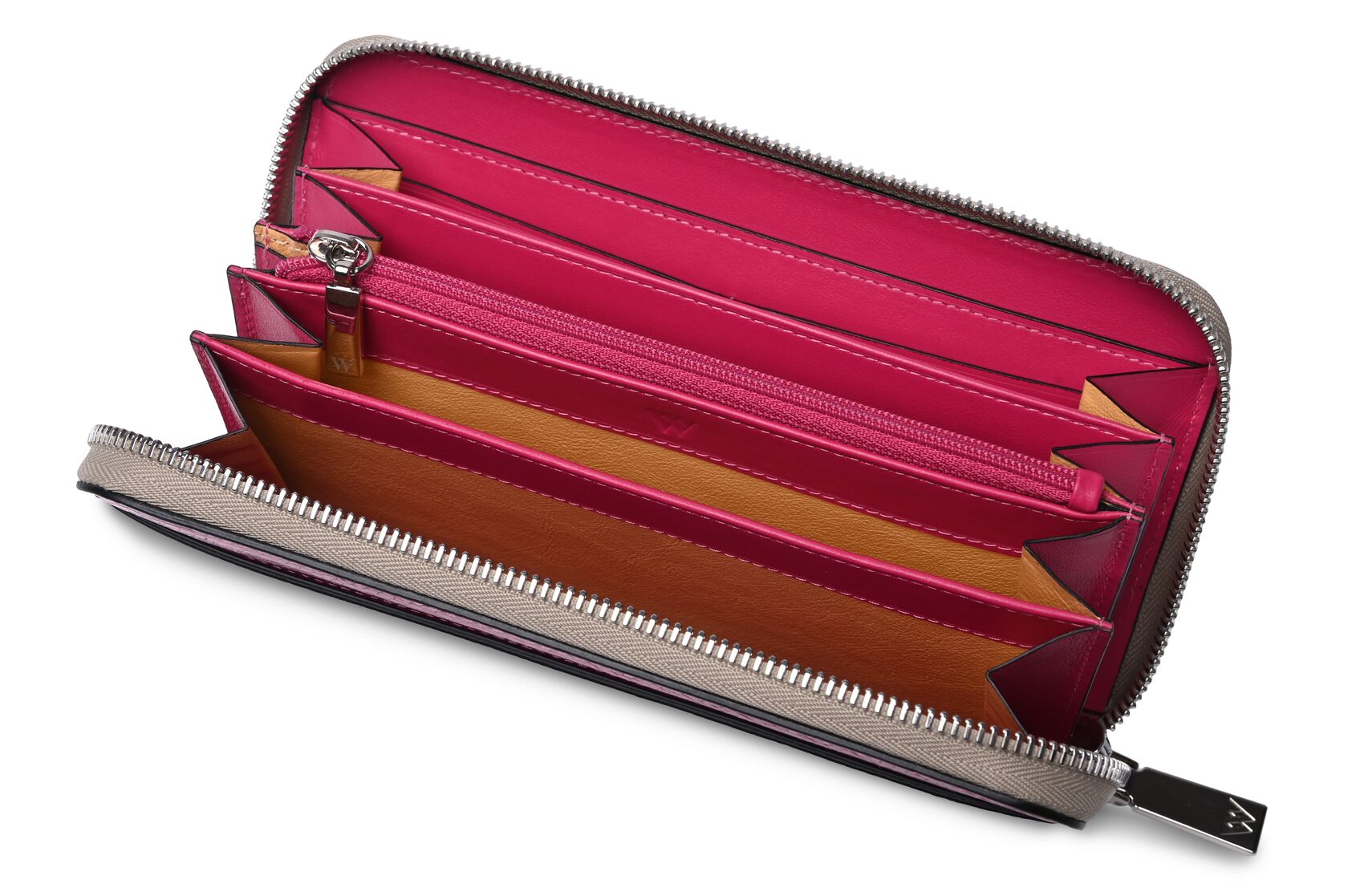 Virginia — Red African Ostrich Leg Leather Long Wallet Purse