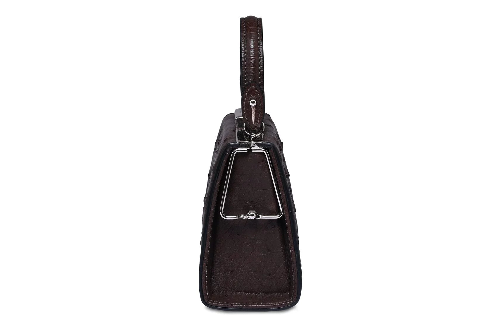 Vegas — Dark Brown African Ostrich Leg Leather Micro Bag