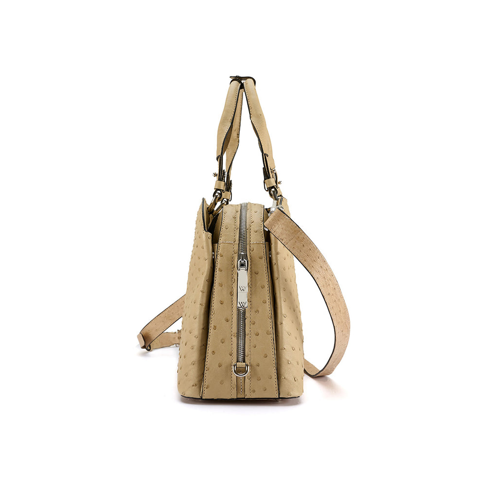 Lexington — Beige African Ostrich Leather Business Bag