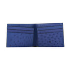 Alaska — Blue African Ostrich Leather Bi-Fold Wallet