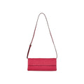 Pink handbag with a strap on a white background