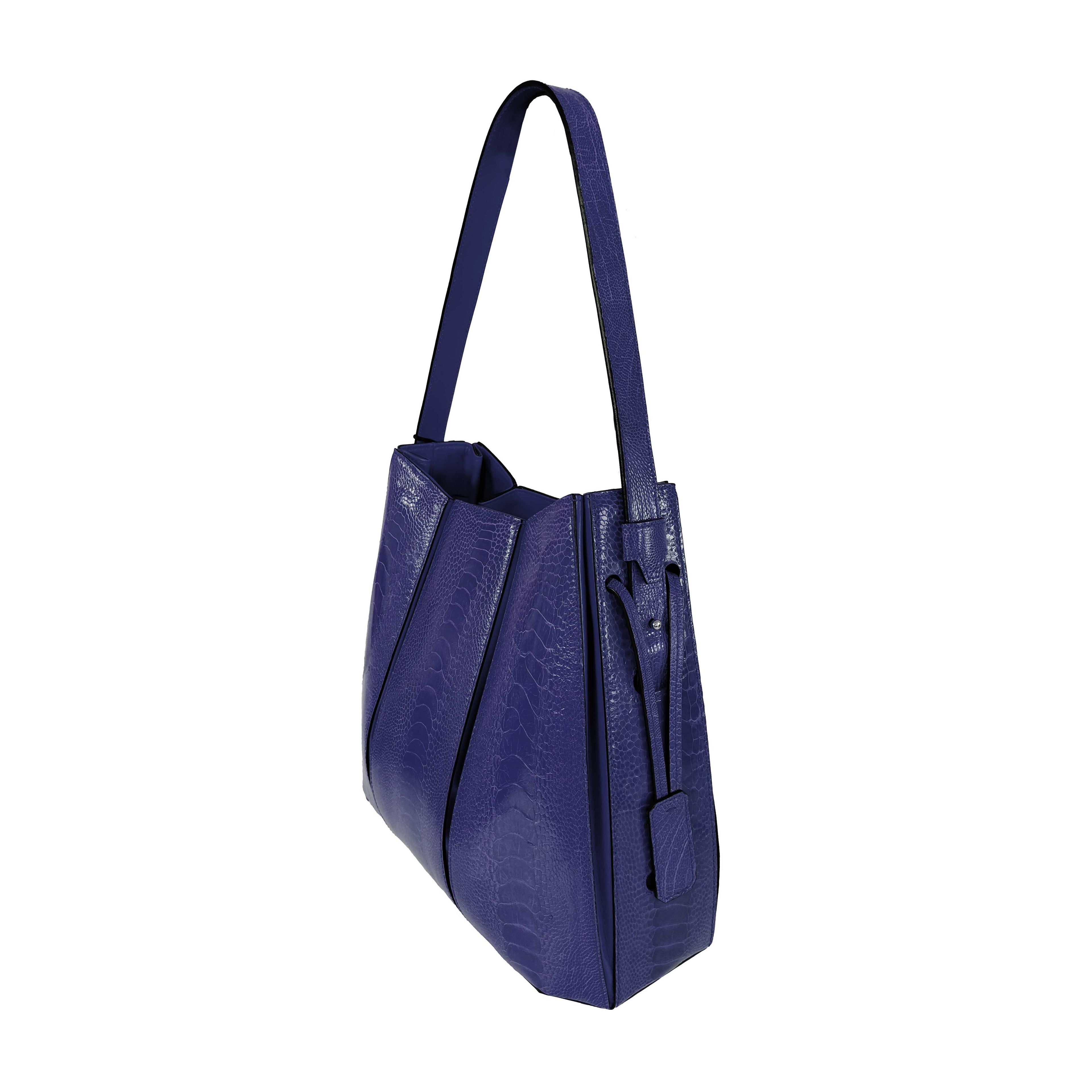 Blue handbag on a white background