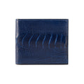 Blue textured wallet on a white background