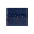 Blue textured wallet on a white background