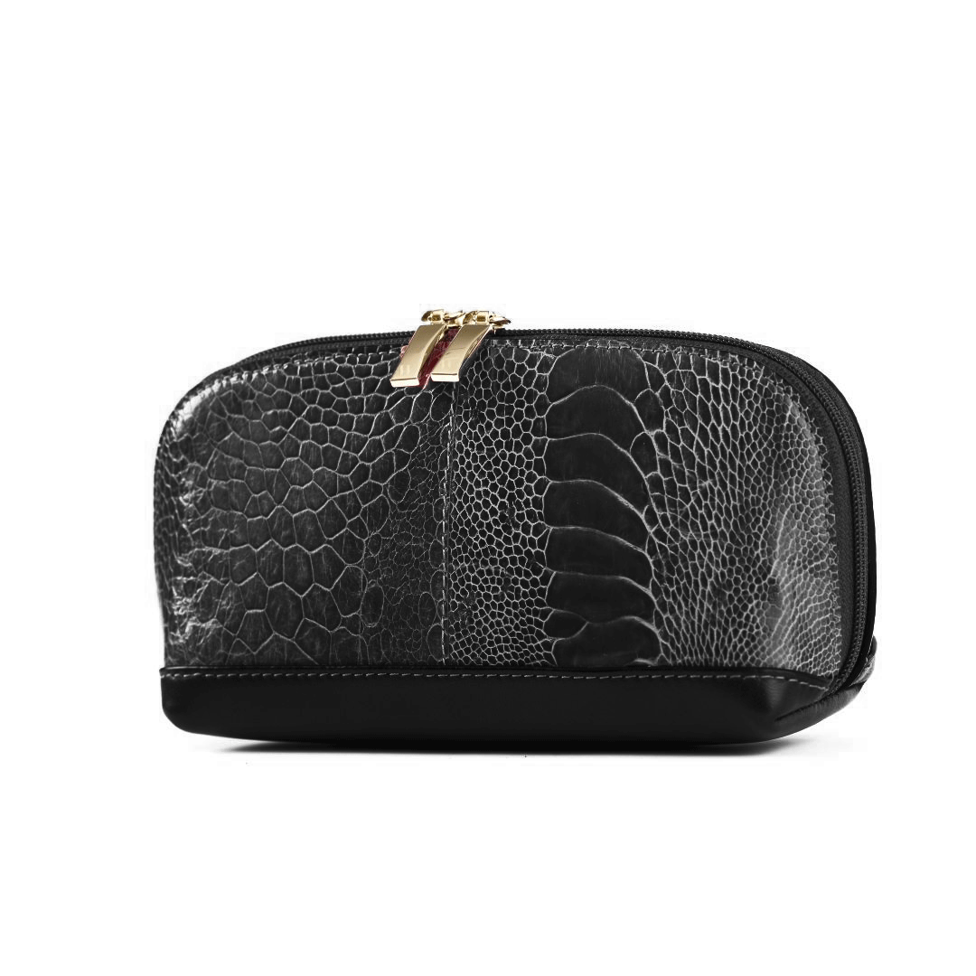 California - Ostrich Leather Cosmetic Pouch
