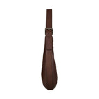 Brown leather strap with buckle on a white background