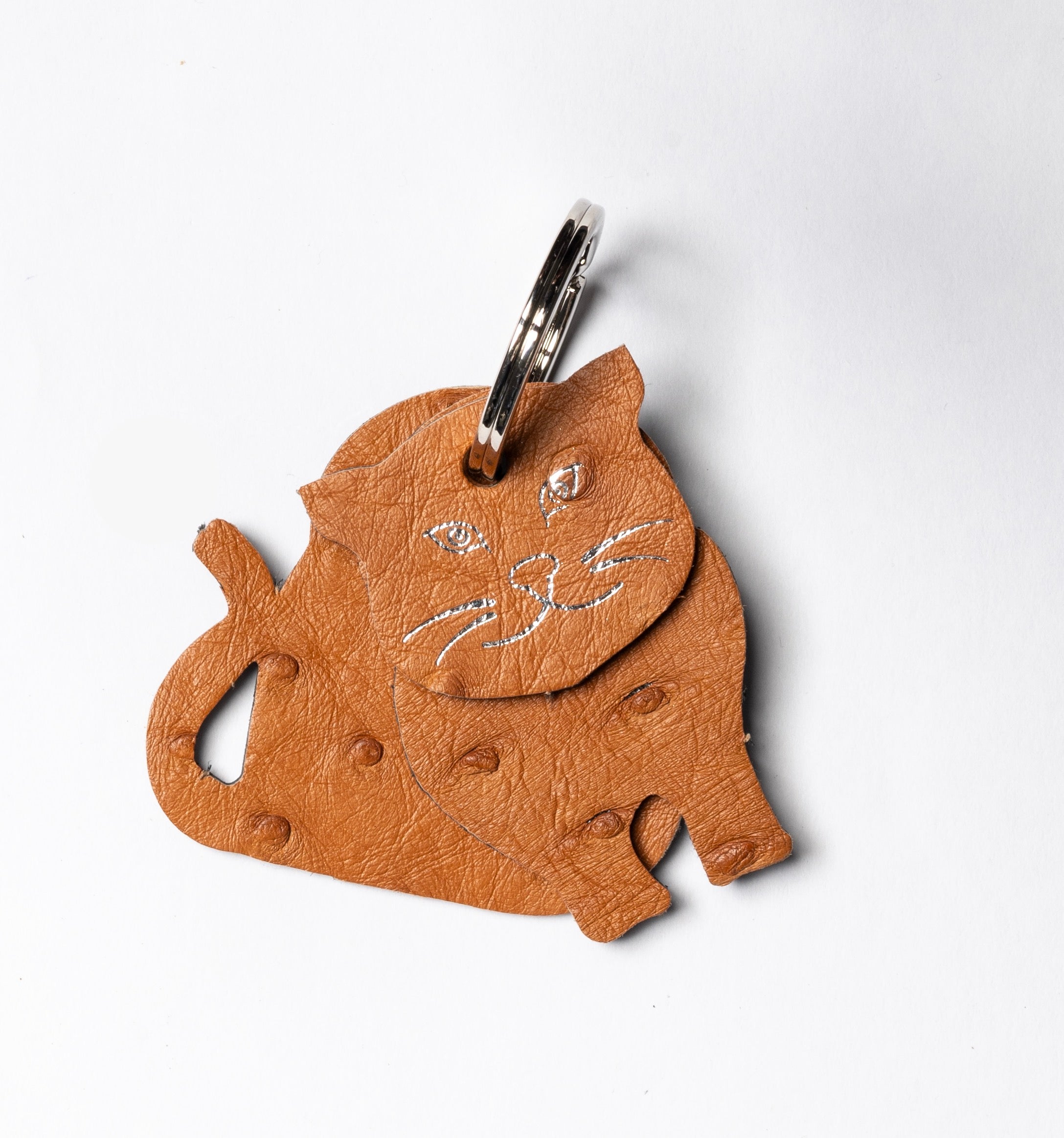 Cat Leather Keyring