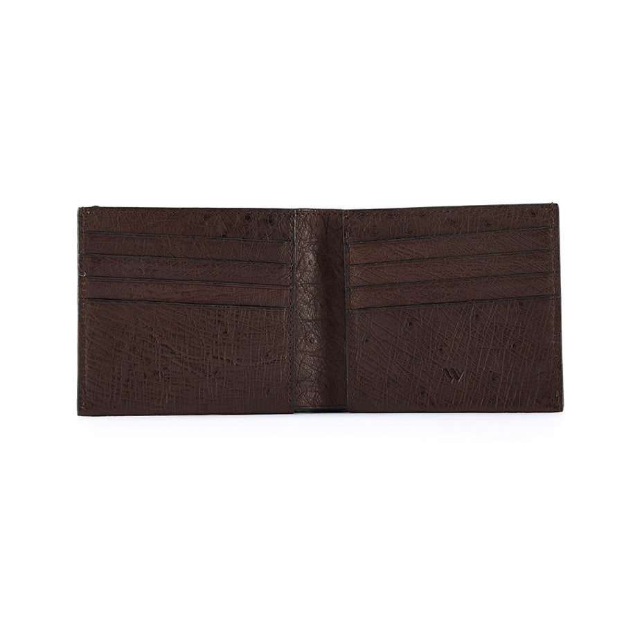 Brown leather wallet on a white background