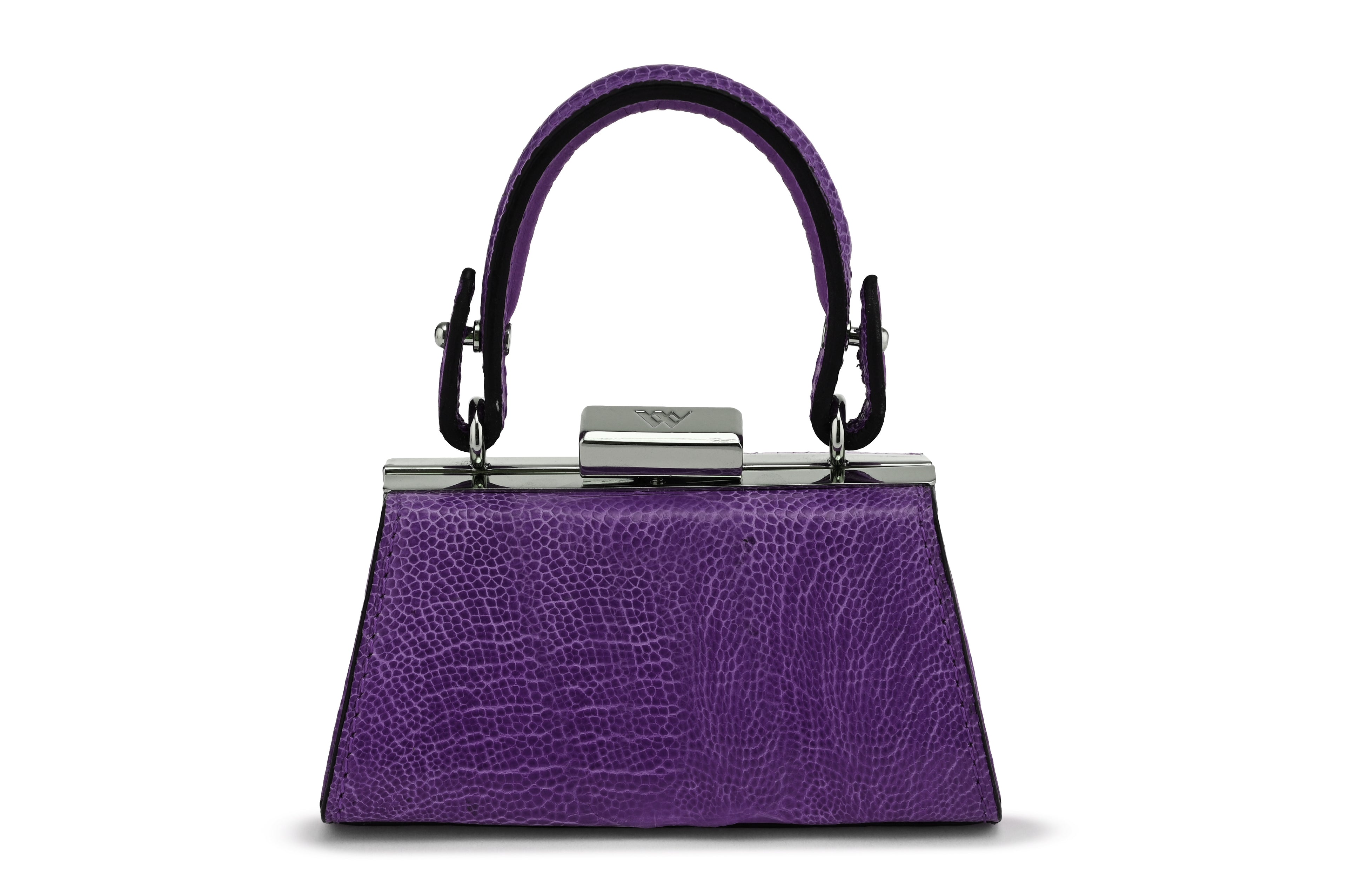 Nevada — Purple African Ostrich Leather Micro Bag (Lipstick Bag)