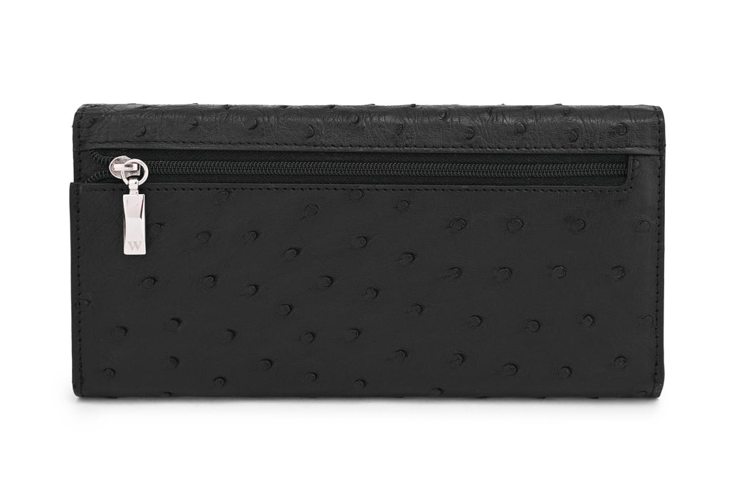 Mississippi - Black Ostrich Leather Purse