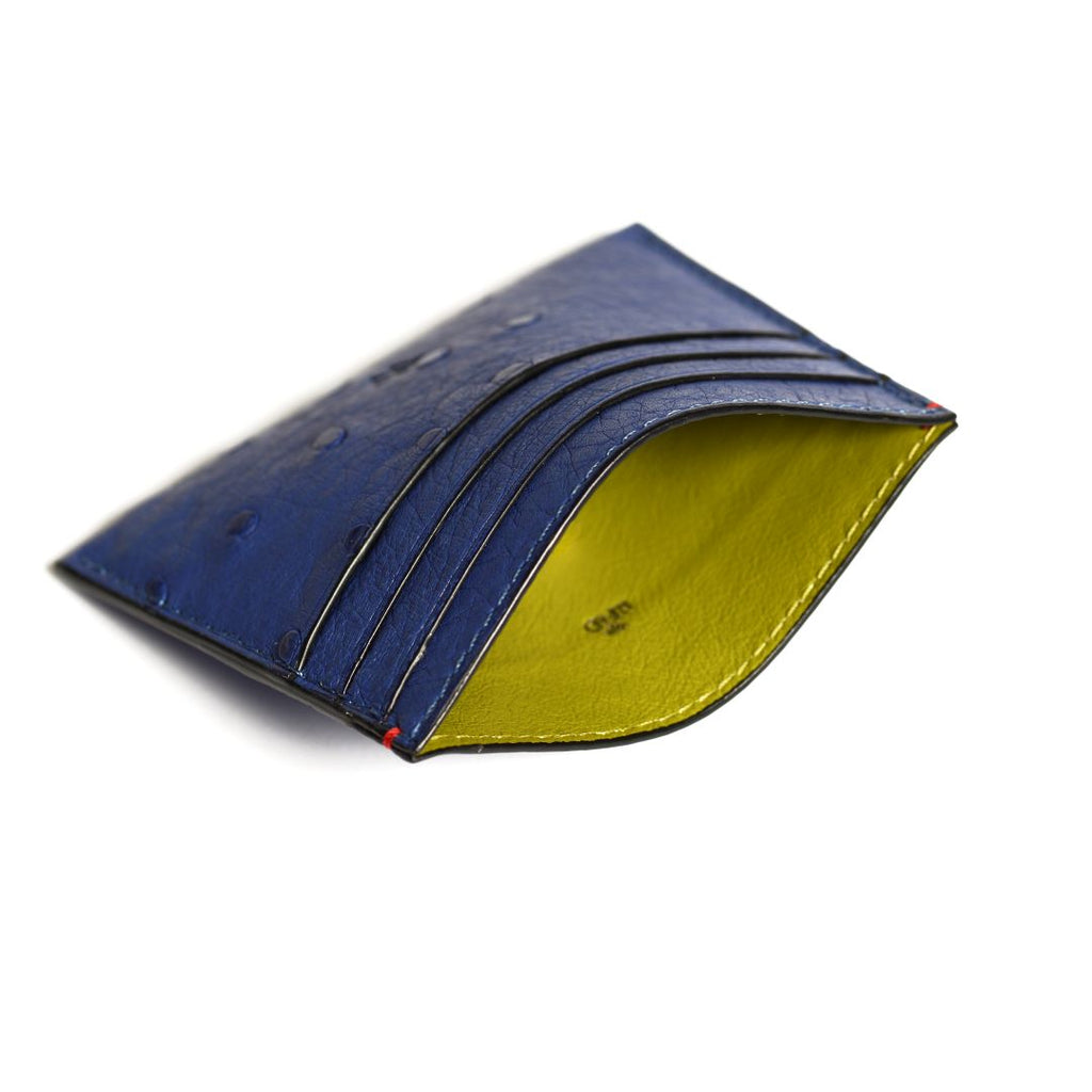 Florida — Blue African Ostrich Leather Card Holder