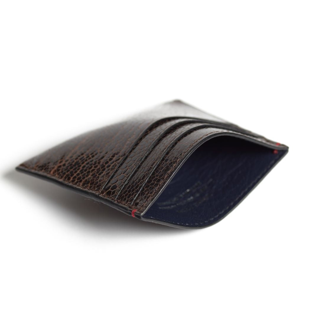 Florida — Dark Brown African Ostrich Leather Card Holder