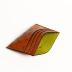 Florida — Light Brown African Ostrich Quill Leather Card Holder