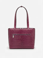 Lilibet — Purple Croc Belly Leather Tote Bag