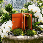 Atlanta — Orange African Ostrich Quill Leather Purse