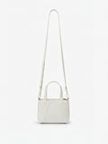 Lily — White African Ostrich Leg Leather Shoulder Ba