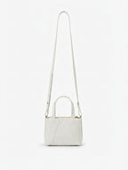Lily — White African Ostrich Leg Leather Shoulder Ba