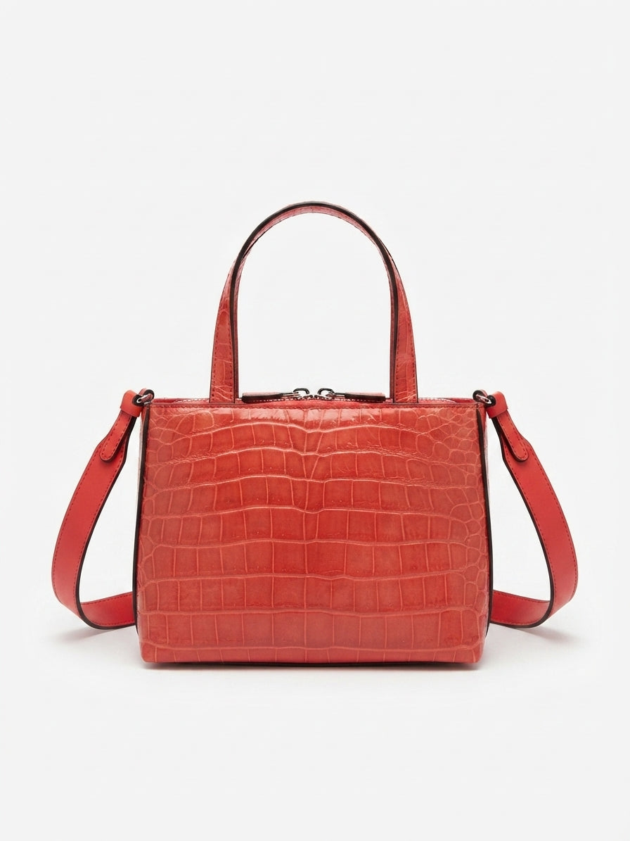 Lily — Red Crocodile Leather Shoulder Bag
