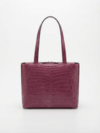 Lilibet — Purple Croc Belly Leather Tote Bag