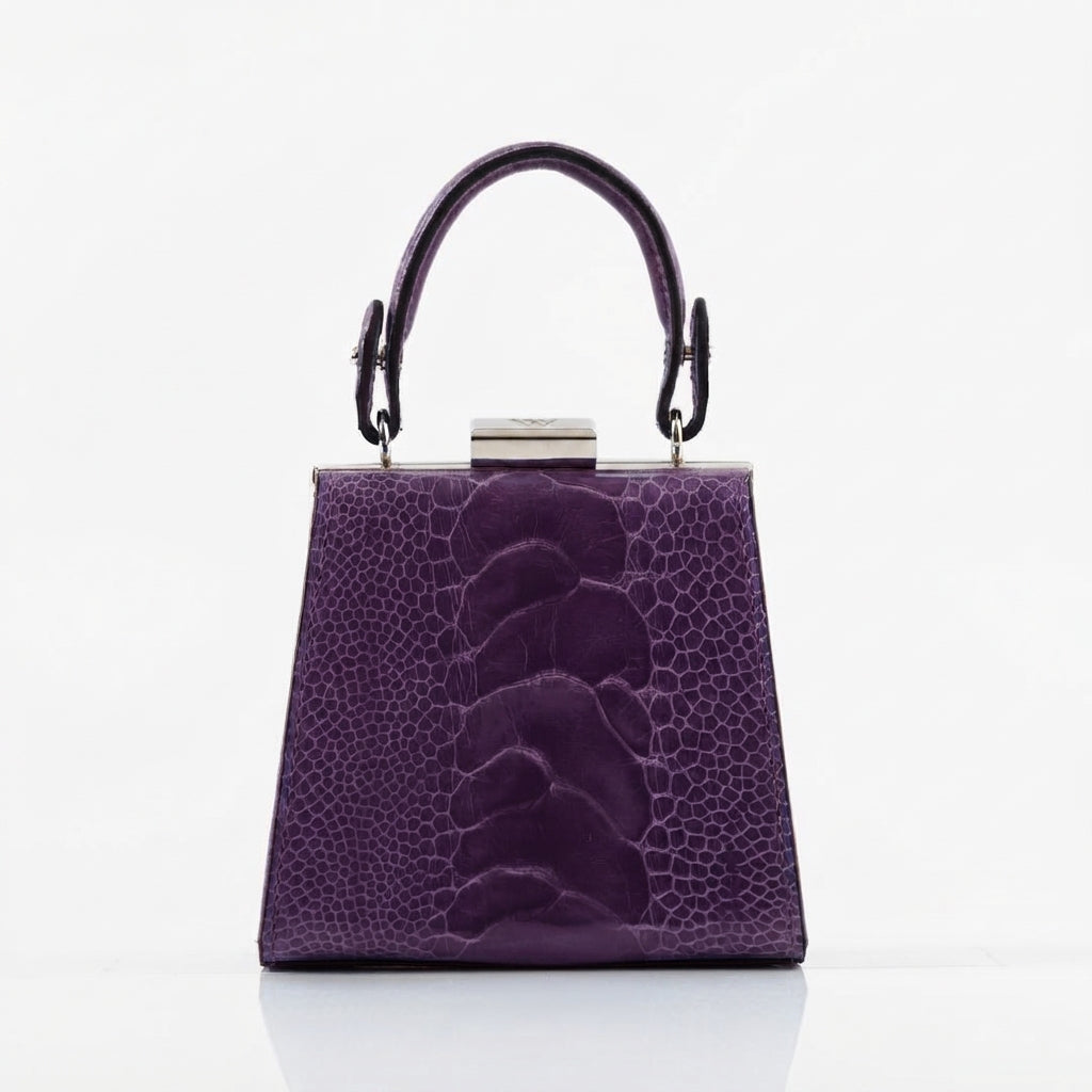 Vegas- Purple Ostrich Leather Micro Bag