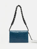 Georgia — Blue Nile Crocodile Belly Leather Clutch Bag with Removable Link Strap