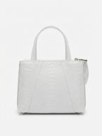 Lily — White African Ostrich Leg Leather Shoulder Ba
