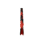 Georgia — Black Limited Edition African Ostrich Leg Leather Clutch Bag with Red Gussets