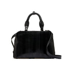 Lexington — Black African Ostrich Leg Leather Business Bag