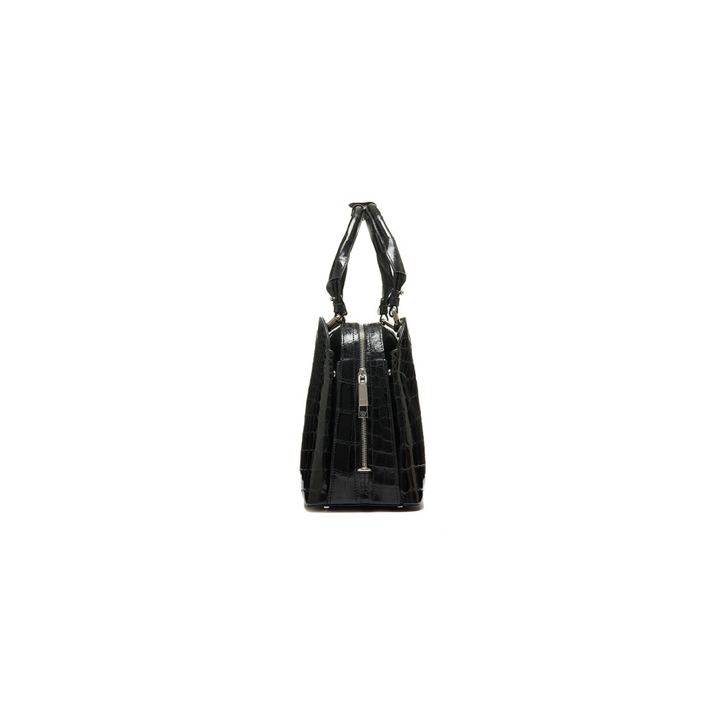 Lexington — Black Nile Crocodile Leather Business Bag